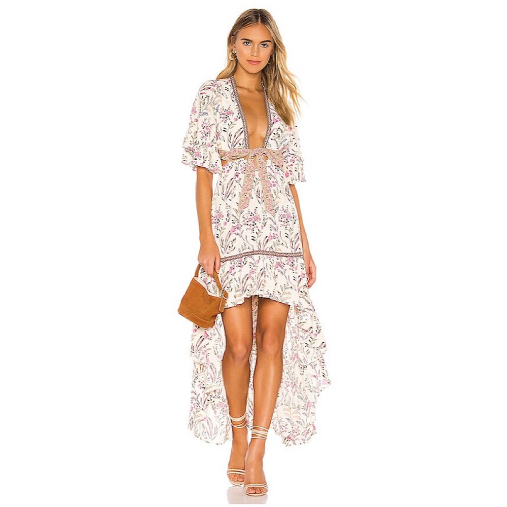 Spell Maisie Bambi Dress in Strawberry & Cream
